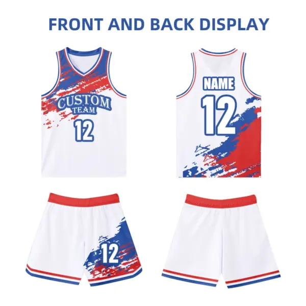 Customizable Summer Mesh Digital Print Black Red Basketball Jersey Suit Uniforms Basketball Training Shirt For Mens WO-B594