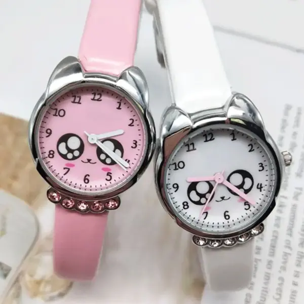 Children Cartoon Watch Girl's Quartz Watch Primary School Boy's Cute Leather Belt Simple Crystal Clock Baby Gifts Droppshipping
