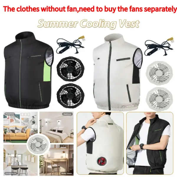 Cooling Vest Air Conditioner Clothes Breathable Sleeveless Workwear 3 Gear Wearable Cooling Fan Vest for Outdoor Hot Weather