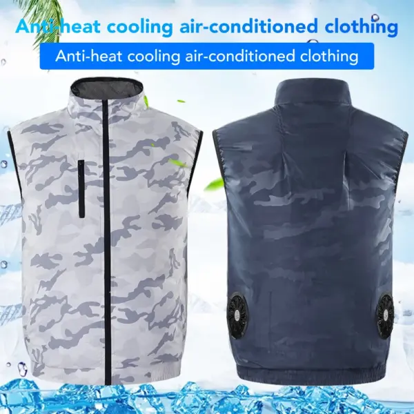 Summer USB Cooling Vest With Two Fan Men /Women Camouflage Air Conditioner Clothes High Temperature Outdoors Work Clothes
