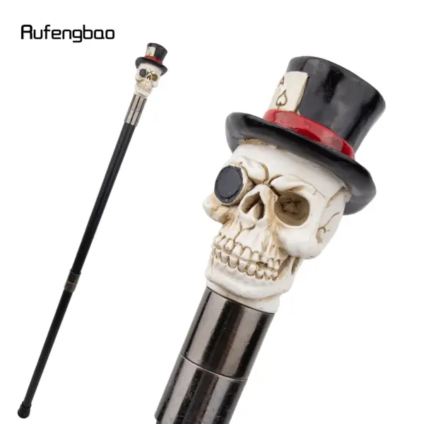 White Resin Skull Head Walking Cane Fashion Decorative Steel Walking Stick Gentleman Elegant Cosplay Cane Knob Crosier 94cm