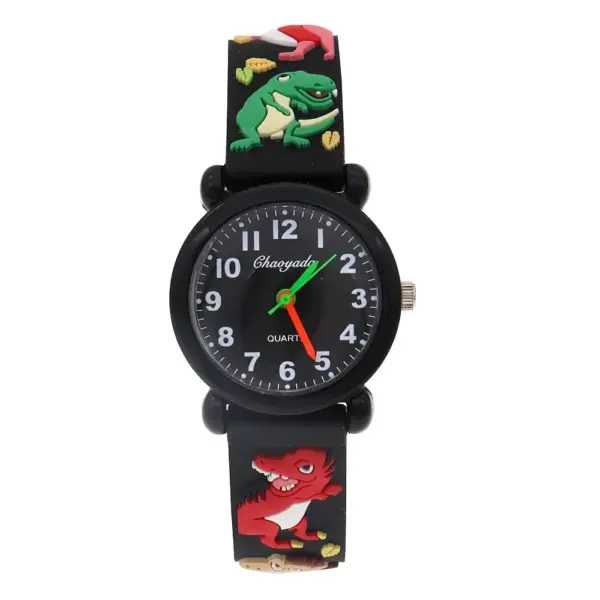 New Summer Boys Girls Fashion Dinosaur Silicone Strap Quartz Watches Children Kids Students Cool Waterproof Digital Clocks Black