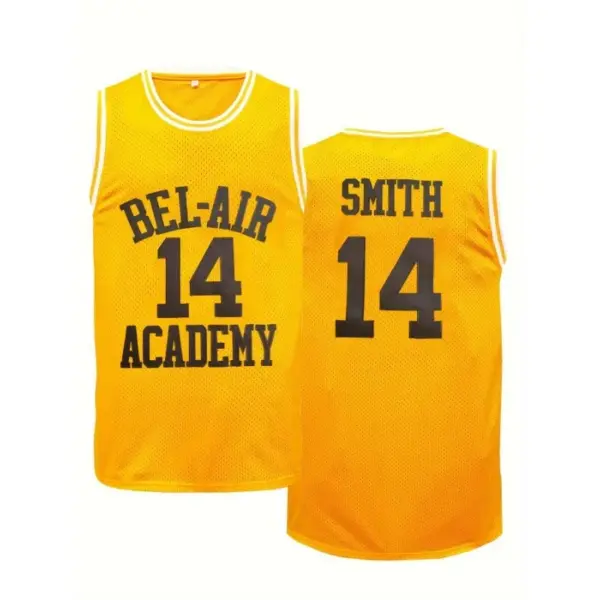 Boyfriend Basketball jersey BEL-AIR ACADEMY 14 SMITH jersey Embroidery sewing sportswear Hip-hop culture movie cosplay shirt