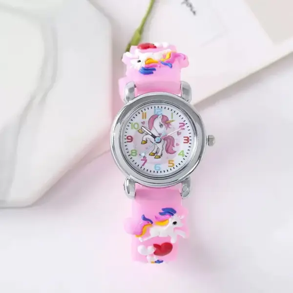 Fashion Colorful Cartoon Unicorn Children's Watch For gilr or boy Quartz Watch Student wrist watch As birthday present