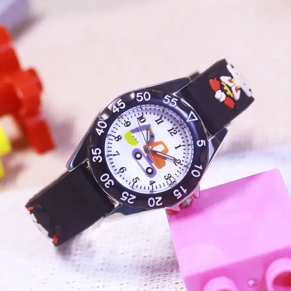 new hot sale 3D Anime characters children's electric wristwatch silicone band durable safe boys girls little kids cool gifts