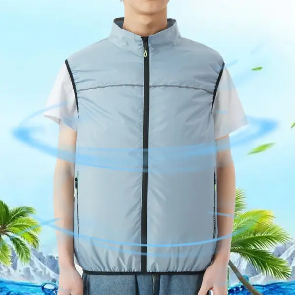 Men's Ice Vest Summer Cool Vest Wearable Refrigeration Fan Vest Air Conditioner Clothes Sun Protection Outdoor Work Clothing