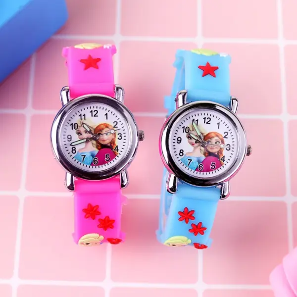 Cartoon Frozen Elsa Watches for Kids Boys Rubber Strap Quartz Wristwatch Spiderman Children Clock Student relogio Gift montre