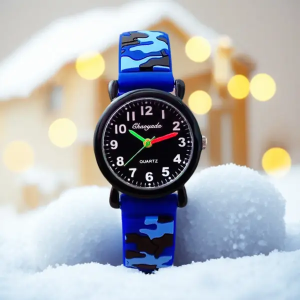 children's boys gilrs analog quartz wristwatches Camouflage silicone students school watches kids birthday gifts Non-smartwatch