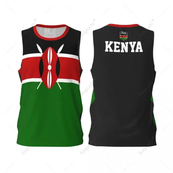 Kenya Flag Men Basketball Sports Running Fitness Multifunction Sleeveless tshirt Exclusive Custom Name Nunber