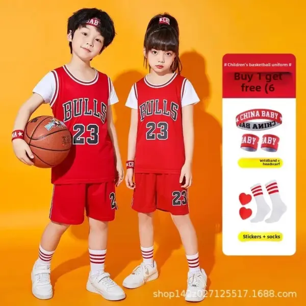 Children's Basketball Uniform Set Boy Girl Kindergarten Primary School Performance Custom Kobe 24 Jersey Sportswear