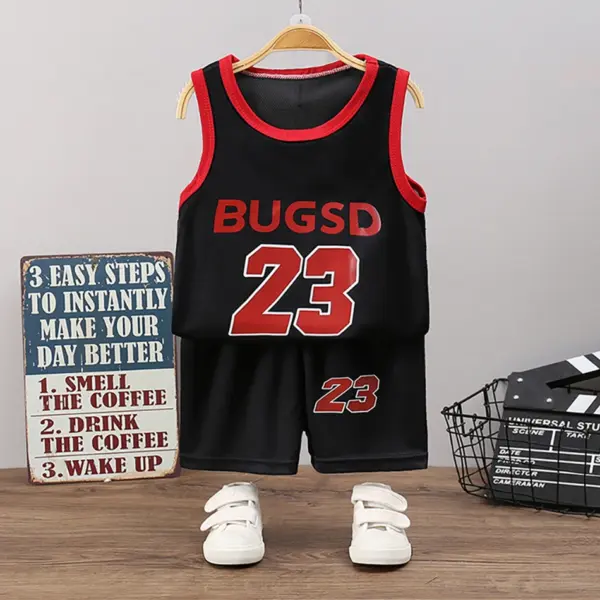 Summer Boys Girls Basketball Suit Sets Children's Top And Bottom Clothes Set Sports Sleeveless Vest Quick Drying Baby Clothes