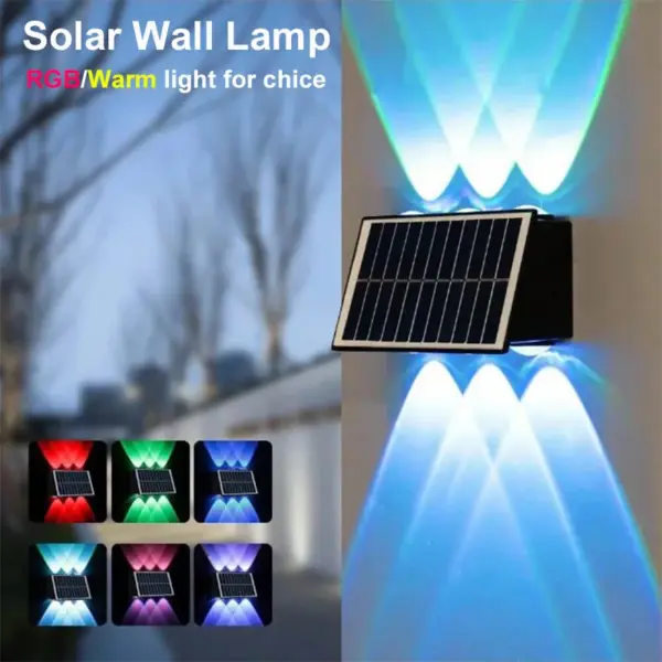 Solar Outdoor Waterproof Led Lights Up and Down Solar Wall Lights Dusk to Dawn Porch Lights Decor for Garage Yard Deck Garden