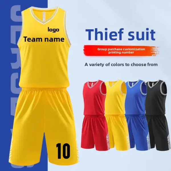 Quick Dry Breathable Men's Basketball Kit Customizable Team Uniform Training Top Competition Jersey Lightweight Sportswear