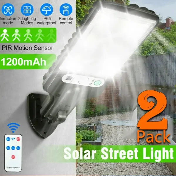 Solar Street Lights Outdoor Solar Lamp With 3 Light Mode Waterproof Motion Sensor Security Lighting for Garden Patio Path Yard
