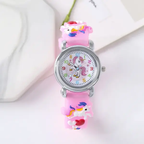 New Kids Watches Cartoon Watches Pink Silicone Quartz Wristwatch Birthday Gift Quartz Watch Kids Watches Boys Girl Watch