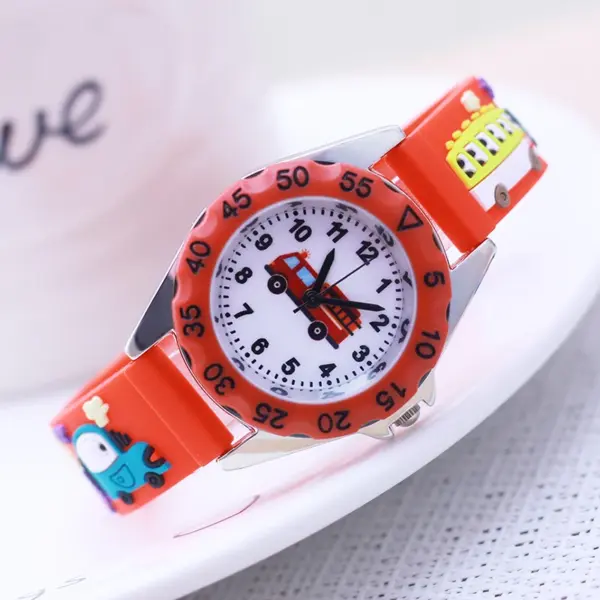 famous brand children boys girls fashion cool school bus firetruck cartoon sports waterproof watches for kids birthday gifts