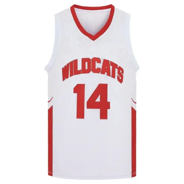 Movie Wildcats High School #14 Troy Bolton Basketball Jersey Sports Shirt Cosplay Mens Halloween Party Costumes