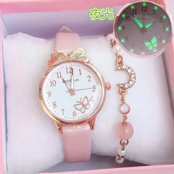 Kids Watch Kindergarten Lovely Rainbow Children's Watch Cartoon Boy and Girl Quartz Casual Glow Watch Christmas Gift