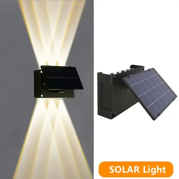 Solar Wall Light Outdoor Waterproof LED Solar Light Warm White Up and Down Illuminate Home Garden Porch Yard Decoration Lighting