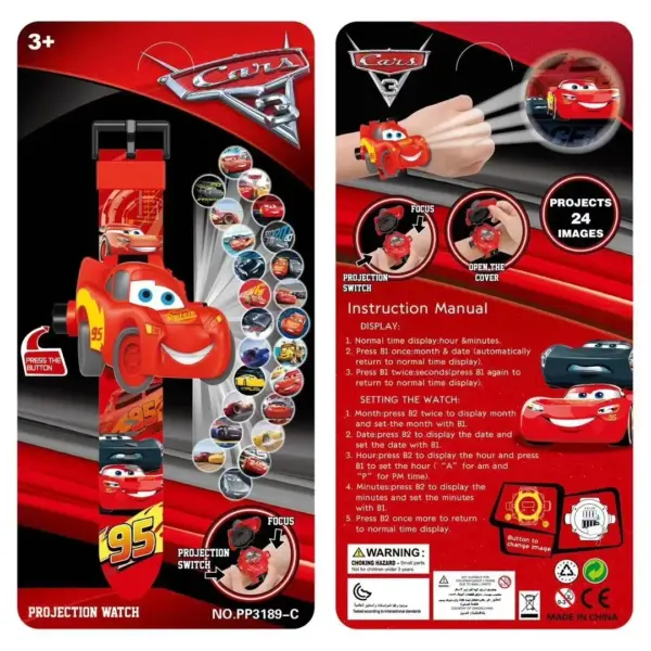 Disney Cartoon Projection Children Watch Toy for Boy Girl Luxury Digital Projection Watch Car Pattern Kids Clock Gift Reloj