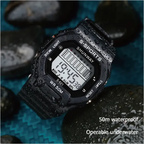 UTHAI Children Boys Girls Student Electronic Watch Macaron Colorful Men and Women Sports Alarm Clock Waterproof Square Watches