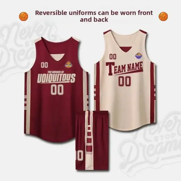 Double-Sided Basketball Uniform Set for Men Competition Teamwear Summer Sports Vest Training Clothes Reversible Jersey