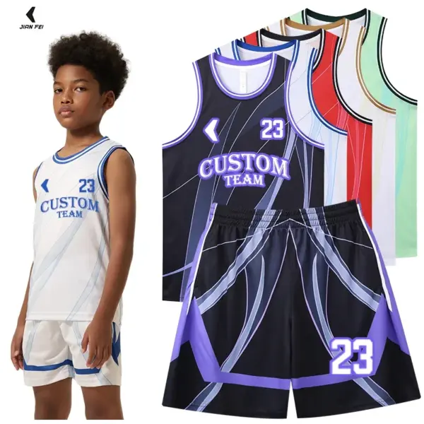 Professional Children Basketball Uniform Set Breathable Kids Basketball Shirts Quick Dry Cheap Basketball Jersey For Boys 244