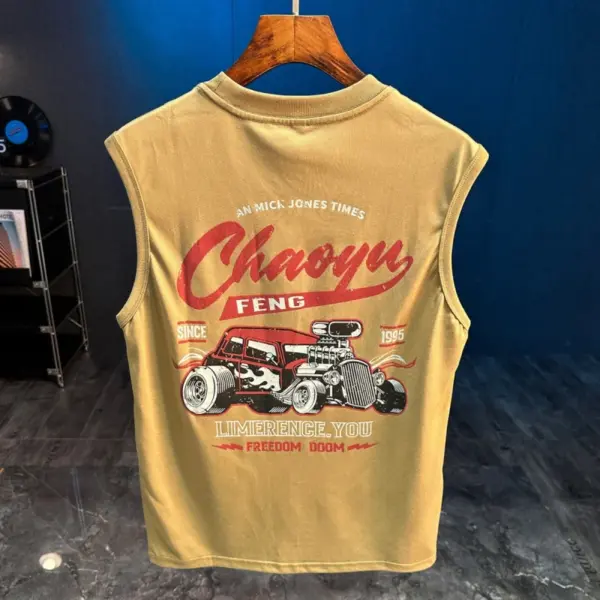 Summer new American loose vest men's sports sleeveless T-shirt printed fitness basketball sweatshirt