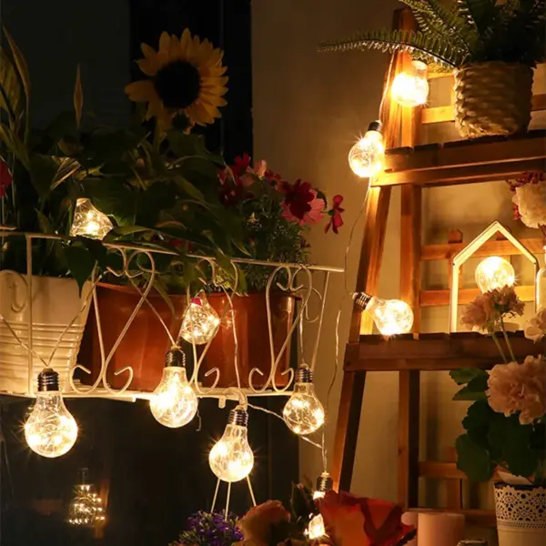 5M LED Solar Bulb String Light Outdoor Garden Waterproof Fairy Lights Garland Lawn Lamp Wedding Party Home Decoration Solar Lamp