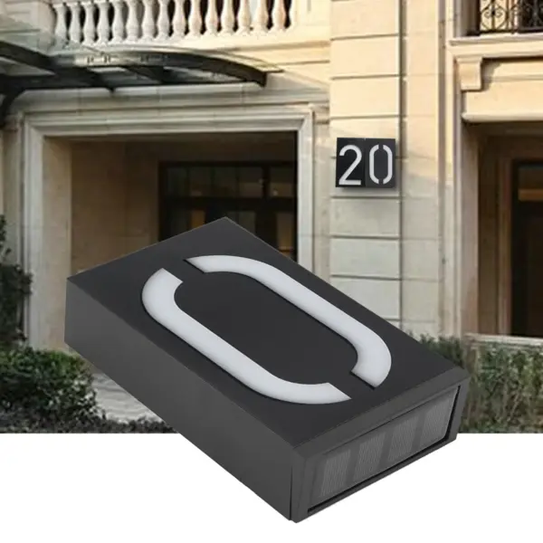 Outdoor Solar Power LED Number Sign Light House Hotel Store Door Address Lights Plate Door Sign Door Number Light