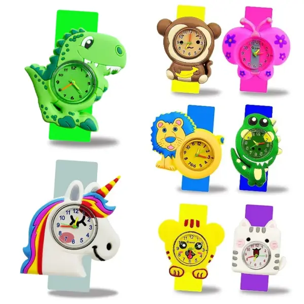 Waterproof Children Watches Cute 3D Cartoon Unicorn Dinosaur Kids Slap Wrist Watch for Boys Girls Baby Birthday Gift Bracelet