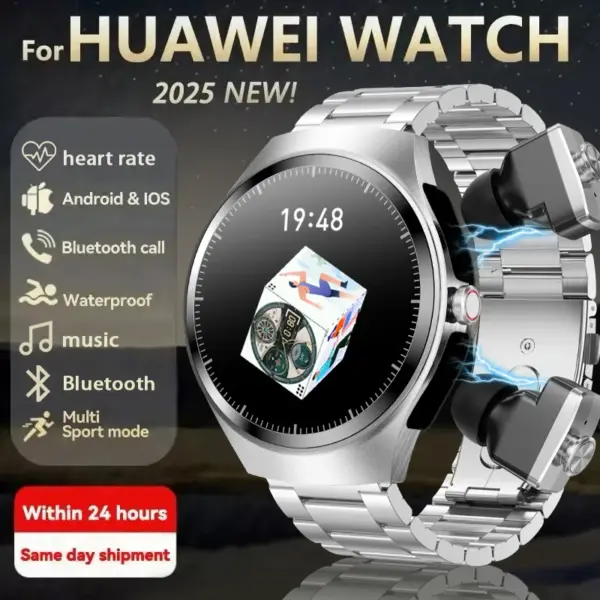 New GEJIAN Smartwatch With Built-in Headphones 1.43-inch AMOLED High-definition Screen Heart Rate Health Monitoring Men's Watch