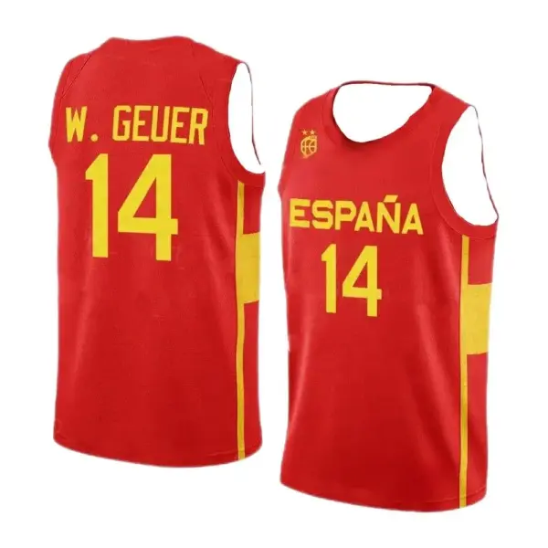 2025 New Spanish Basketball Jersey Spanish Basketball Fan Jersey Men'sMen's Summer Sleeveless Basketball Sports Jersey T-shirt