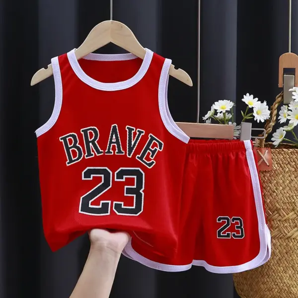 Children's Summer Quick-drying Sportswear Set Boys Sleeveless Baby Basketball Clothing