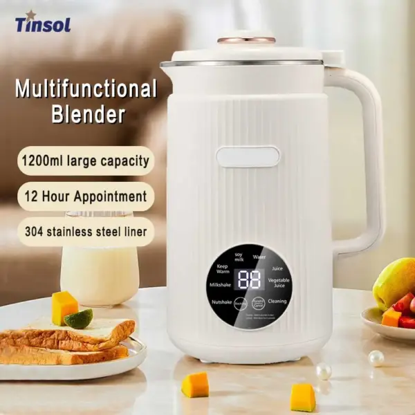 Multifunctional Soymilk Maker Baby Food Blender Rice Paste Maker Smart Blender and Electric Kettle Cooker Wall Breaker 220 Volt