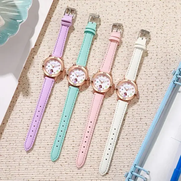 Disney Sofia Princess Aisha Children'S Watches Kids Boys Girls Cute Cartoon Diamond Wristwatch Student Quartz Watch Gift