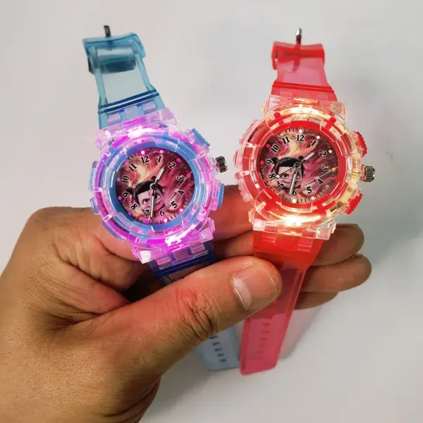 New Watch Children's Movie cartoon characters Luminous Light up Toy Boys and Girls Kids Fashion Quartz Wristwatches Gift