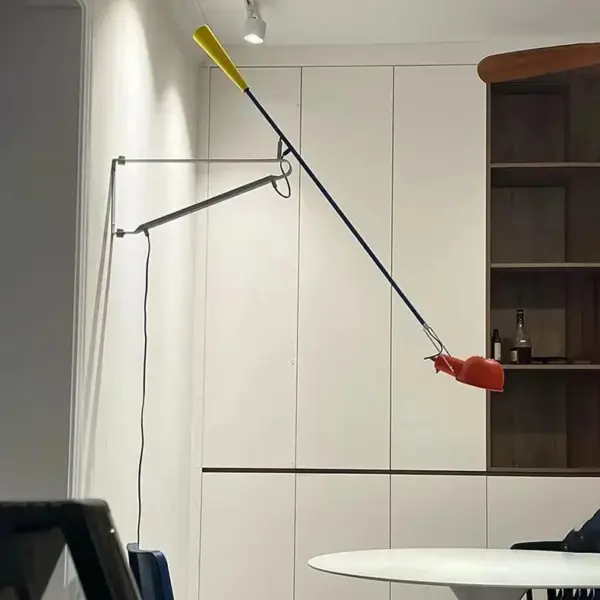 Modern LED Black White Colorful Long Arm Wall Lamp Metal Rotatable Pole Swing Industrial Wall Lamp for Reading Lighting Fixtures