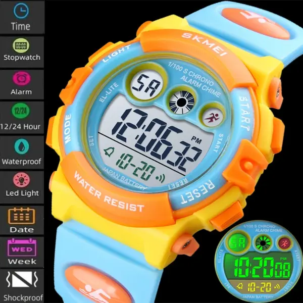 SKMEI Children Watch Boys Waterproof LED Digital Sports Watch Kids Alarm Date Watch for Children Girl Gift Reloj Deportivo