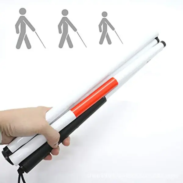 Folding Walking Cane Portable Visually Impaired Walking Stick Outdoor Anti-Shock Guide Walking Stick For Blind Visual Impaired