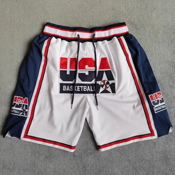 Men’s American Basketball Shorts 1992 USA Pockets Edition sewing embroidery outdoor sport