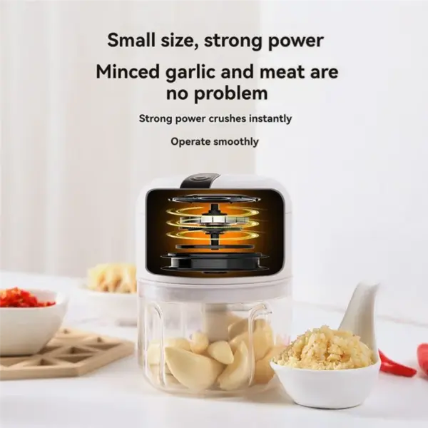 A15Q-Electric Garlic Pounder Wireless Small Food Processor For Chopping Garlic, Ginger