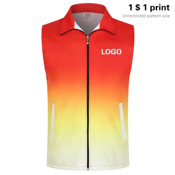 Summer New Sleeveless Thin Breathable Gradient Vest Activity Volunteer Vest Custom Logo Printing Brand Text Pattern