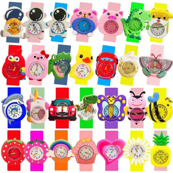 3D Cartoon Kids Watch Clock Astronaut,poultry,fruit Flowers Children Quartz Watch Rainbow Love Birthday Cake Gift Baby Toy Watch