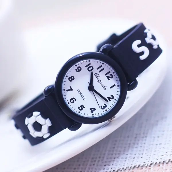 new fashion cool children boys girls football soccer watches kids little students silicone soft strap cartoon sports watches