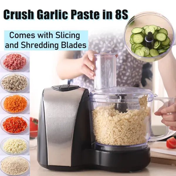 SUNATUR 1.8L food processor 350W Garlic Paste Maker Electric Commercial vegetable chopper meat grinder Food preparation Crusher