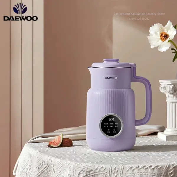 DAEWOO Mini Soymilk Maker Food Blender 600ml Soymilk Rice Paste Juice Milkshake Mixer For 1-3 Person Soy Milk Machine