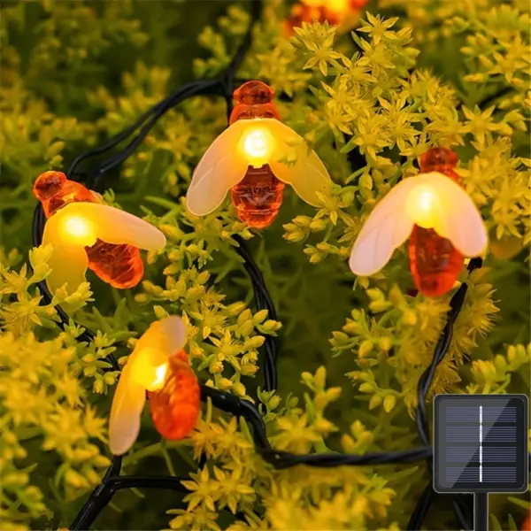 20/50/100 LED Solar Bee Fairy String Lights Garden Fairy Lights 8 Mode Outdoor Lighting for Christmas Halloween Wedding Decor
