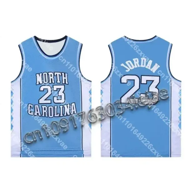 Stock Available Discounted Vintage Men's Basketball Jersey Breathable Mesh Fabric North Carolina University Version