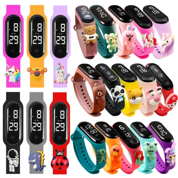 LED Smart Touch Bracelet Children Smart Watches Cartoon Dinosaur Unicorn Toys Kids Electronic Watch for Boy Girl Sport Clock
